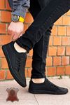 Siyah Nubuk Hakiki Deri Ultra Rahat Erkek Çarık Ayakkabı