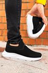 Siyah Beyaz Slip-On File Erkek Spor Ayakkabı