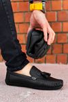 Siyah Püsküllü Erkek Loafer Ayakkabı