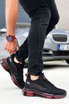 Siyah Kırmızı Aqua Taban Triko Erkek Günlük Spor Ayakkabı