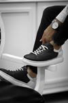 Siyah Beyaz Yüksek Taban Erkek Günlük Ayakkabı