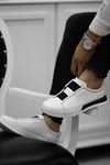 Beyaz Renk Siyah Lastikli Erkek Günlük Ayakkabı