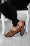 Taba Nubuk Delikli Hakiki Deri Çarık Model Erkek Ayakkabı