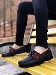 Siyah-Bordo Klasik Hakiki Deri Erkek Ayakkabı