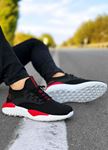 Siyah Kırmızı Triko Erkek Spor Ayakkabı