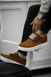 Beyaz Taban Taba Renk Bağcıklı Erkek Klasik Ayakkabı 