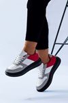 Siyah Kırmızı Yazlık Kadın Spor Ayakkabı