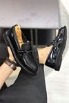 Siyah Rugan Tokalı Erkek Klasik Ayakkabı