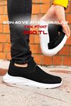 i-Siyah Beyaz Slip-On File Erkek Spor Ayakkabı