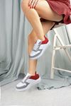 Beyaz Kırmızı Yazlık Kadın Spor Ayakkabı