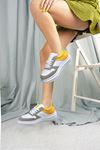Beyaz Sarı Yazlık Kadın Spor Ayakkabı