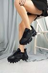 Siyah Dozer Paul Micro Triko Kauçuk Detay Kadın Spor Ayakkabı