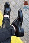 Siyah Rugan Hakiki Deri Desenli Class Erkek Klasik Ayakkabı