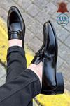 Siyah Rugan Hakiki Deri Tokalı Class Erkek Klasik Ayakkabı