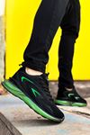 Siyah Yeşil Şeffaf Köpük Taban Erkek Spor Ayakkabı
