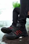Siyah Kırmızı Outdoor Trekking Erkek Spor Bot