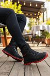 Siyah Kırmızı Hydro Su Geçirmez Erkek Outdoor Trekking Bot