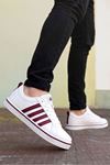 Bordo Beyaz Vento Erkek Sneaker Ayakkabı