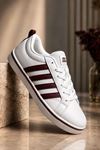 Bordo Beyaz Vento Erkek Sneaker Ayakkabı